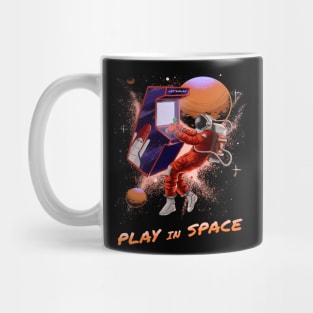 Astronaut Playing Retro Game Console in Space Mug